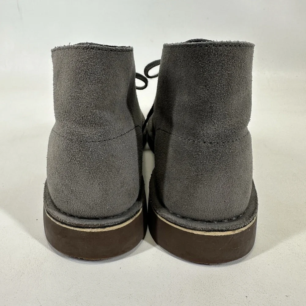 Clarks Bushacre 2 Gray Suede Leather Chukka Desert Boots Men's Size 8.5 M